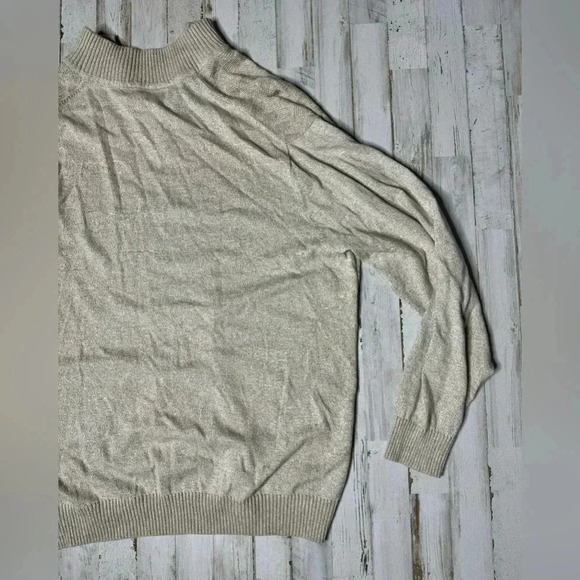 Joseph Abboud Joe Sweater Shirt Men XL Beige Quarter Neck Zip Classic Cotton - Picture 12 of 13